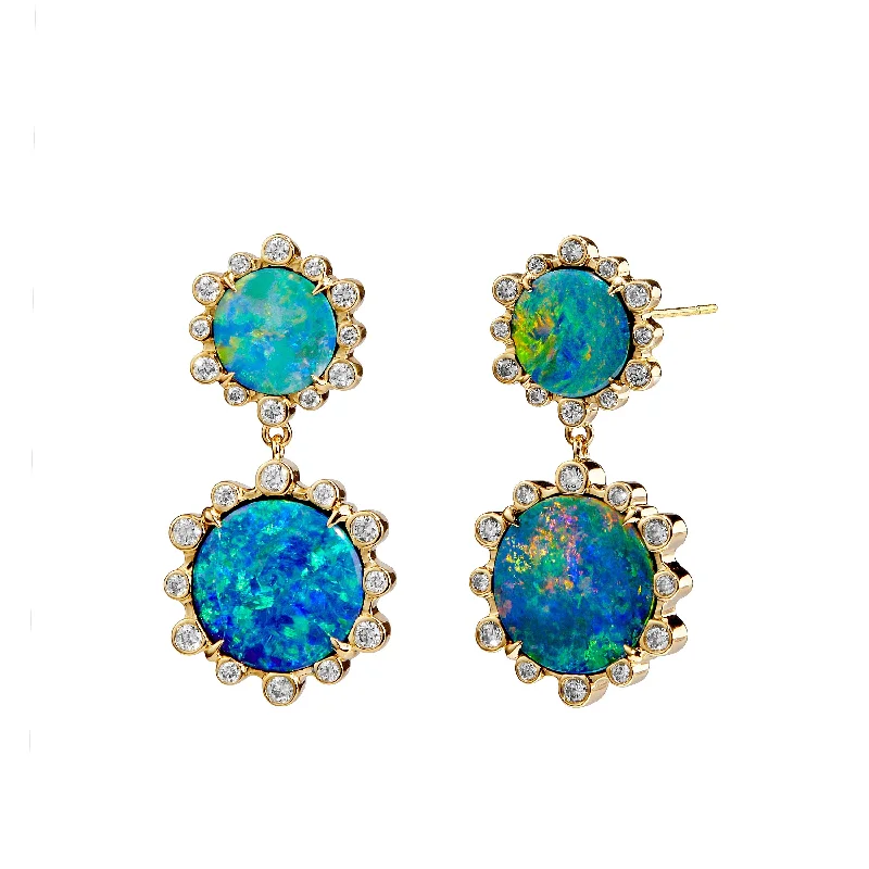 Opal Diamond Earrings