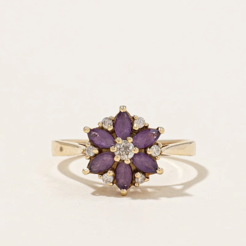 Amethyst & Diamond Cocktail Ring | 0.26ctw, 0.075ctw | SZ 5.5 |