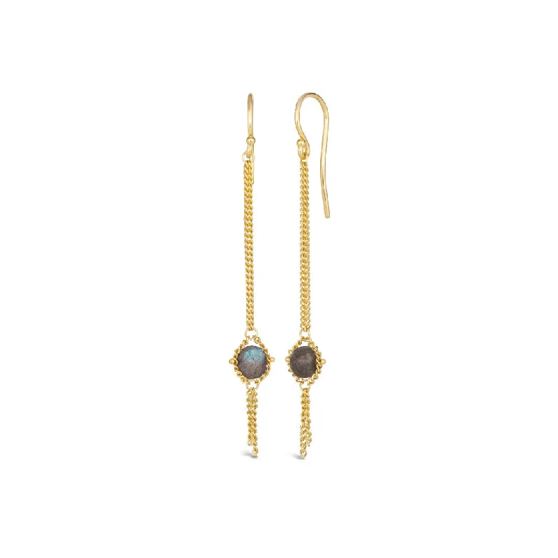 Amáli Labradorite Textile Dewdrop Earrings