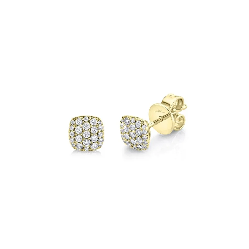 Shy Creation Pave Diamond Cushion Studs