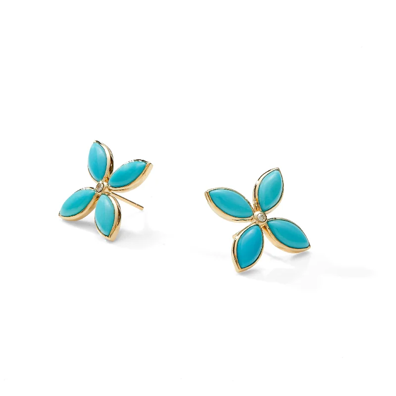 Turquoise Flower Earrings