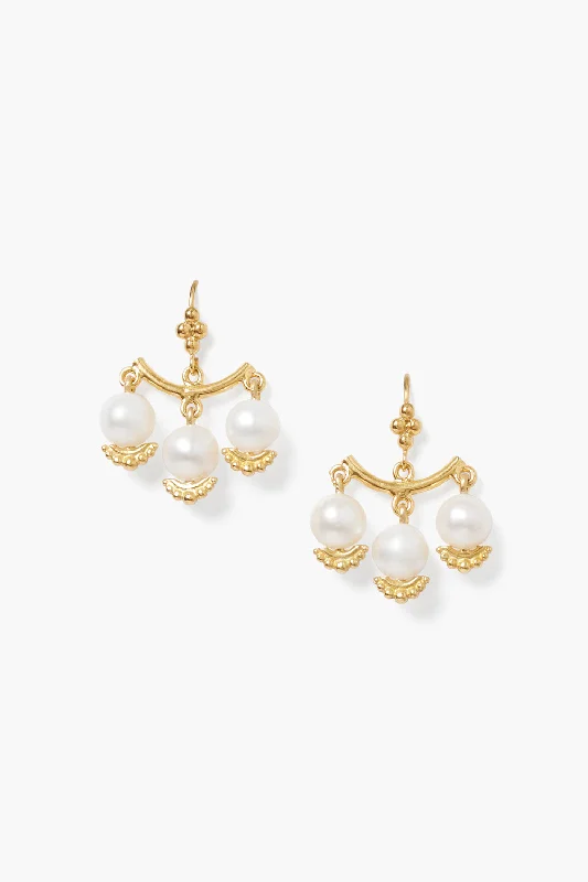 Anahi Chandelier Earrings White Pearl