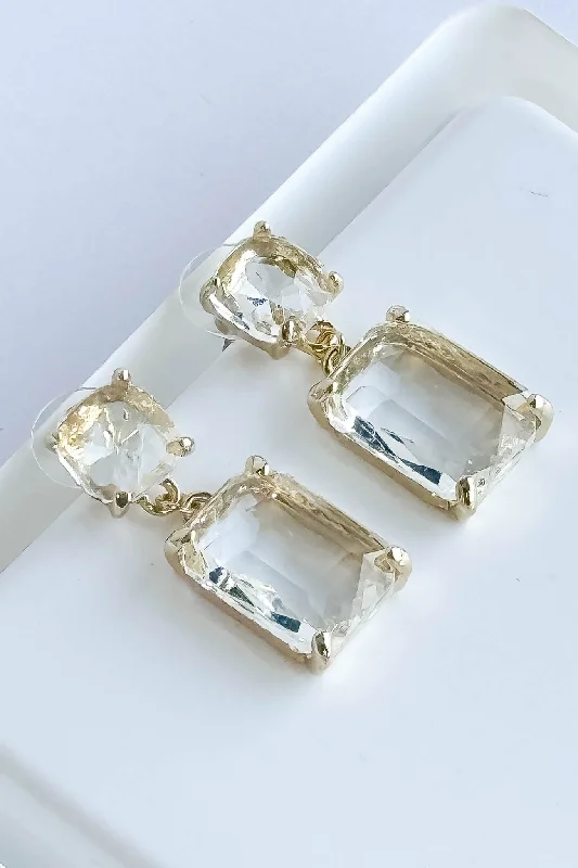 Crystal Clear Drop Earrings