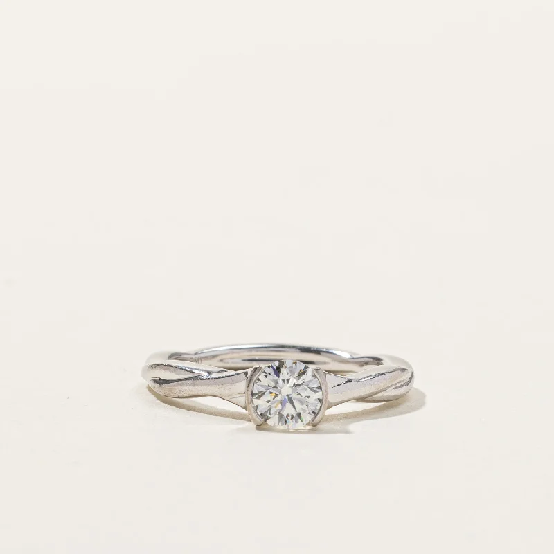 Semi Bezel Solitaire Diamond Ring | 0.57ct VS1/VS2 I/J | SZ 6.75 |